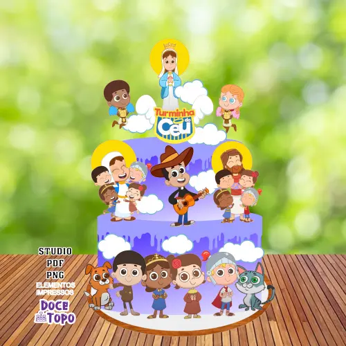 Topo de Bolo Turminha do Céu 01 Studio/PDF/PNG
