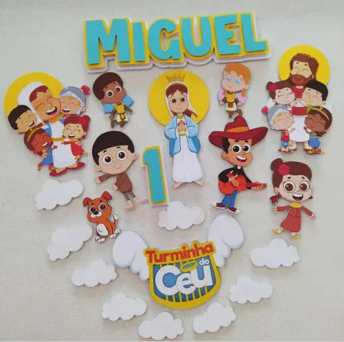 Topo de Bolo Turminha do Céu 01 Studio/PDF/PNG