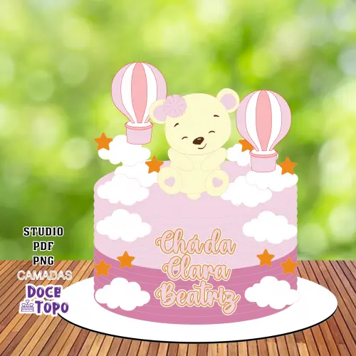 Topo de Bolo Chá de Bebê 05 Studio/PDF/PNG