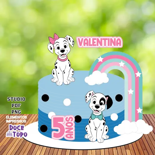 Topo de Bolo 101 Dalmatas 03 Studio/PDF/PNG