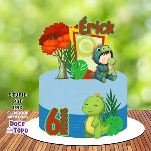 Topo de Bolo Dinossauros 28 Studio/PDF/PNG