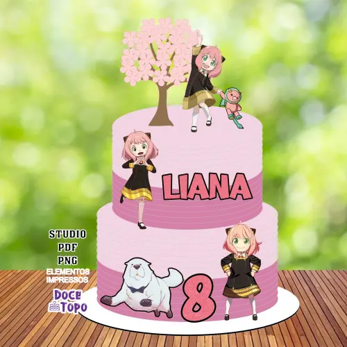 Topo de Bolo Spy X Family - Anya Studio/PDF/PNG