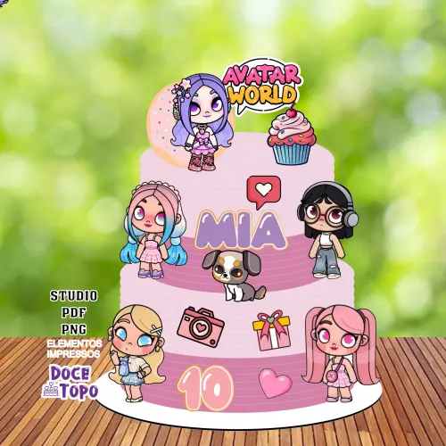 Topo de Bolo Avatar World 01 Studio/PDF/PNG