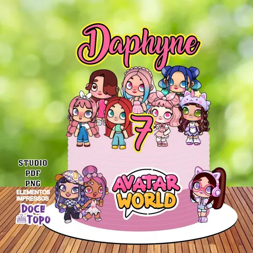 Topo de Bolo Avatar World 02 Studio/PDF/PNG