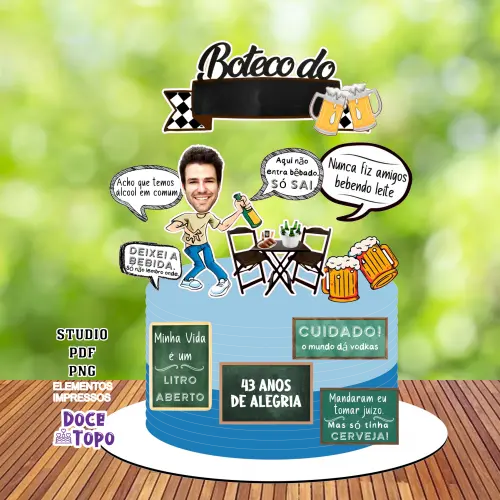 Topo de Bolo Boteco 08 Studio/PDF/PNG