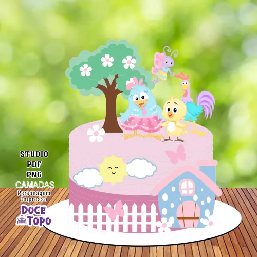 Topo de Bolo Galinha Pintadinha 01 Studio/PDF/PNG