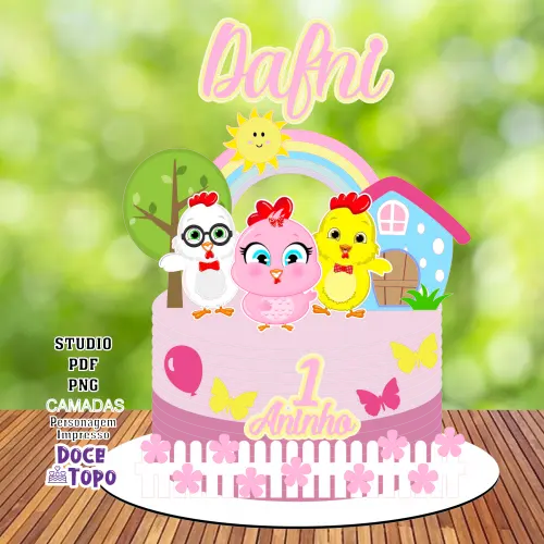 Topo de Bolo Galinha Pintadinha 03 Studio/PDF/PNG