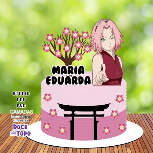 Topo de Bolo Sakura 01 Studio/PDF/PNG