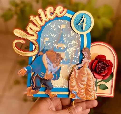 Topo de Bolo A Bela e a Fera 08 Studio