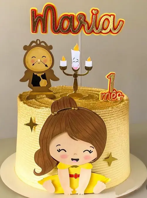 Topo de Bolo A Bela e a Fera 09 Studio