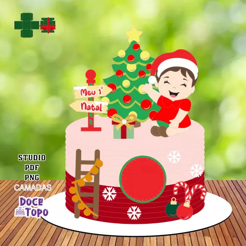 Topo de Bolo Natal 63 Studio/PDF/PNG