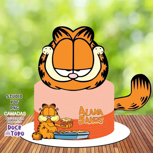 Topo de Bolo Garfield 01 Studio/PDF/PNG