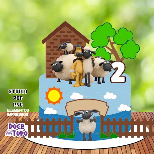 Topo de Bolo Shaun O Carneiro 01 Studio/PDF/PNG