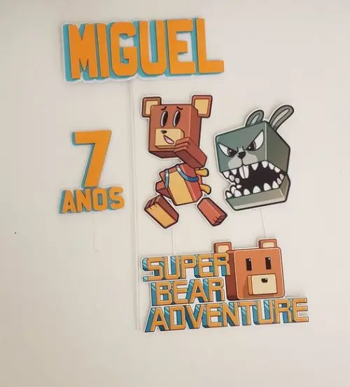 Topo de Bolo Super Bear Adventure 02 Studio/PDF/PNG