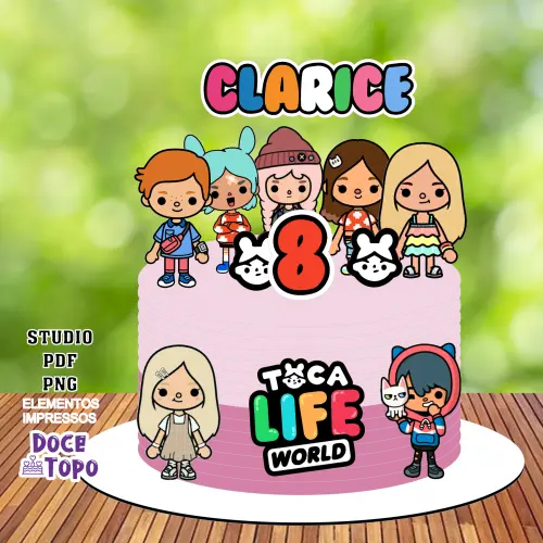 Topo de Bolo Toca Life World 02 Studio/PDF/PNG