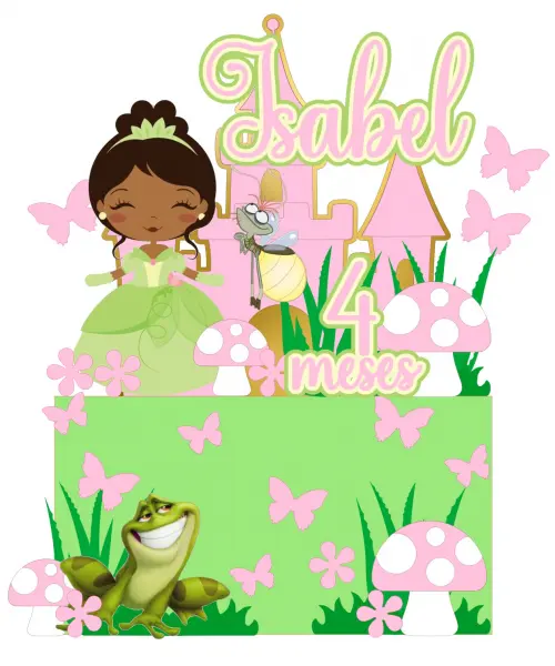 Topo de Bolo A Princesa e o Sapo 03 Somente Studio