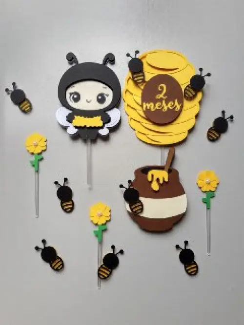 Topo de Bolo Abelhinha 05 Somente Studio