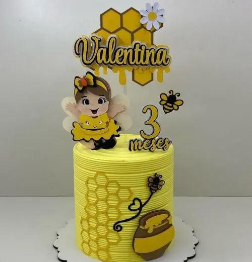 Topo de Bolo Abelhinha 16 Somente Studio