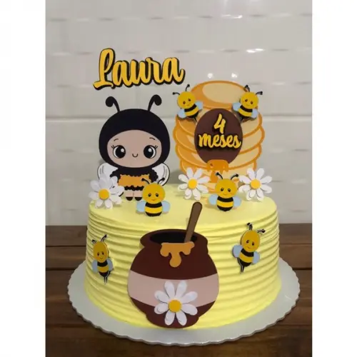 Topo de Bolo Abelhinha 20 Somente Studio