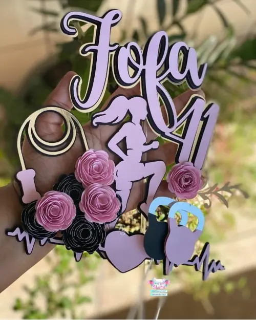 Topo de Bolo Academia 05 Somente Studio