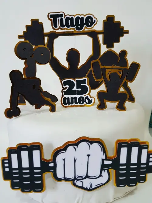 Topo de Bolo Academia 06 Somente Studio