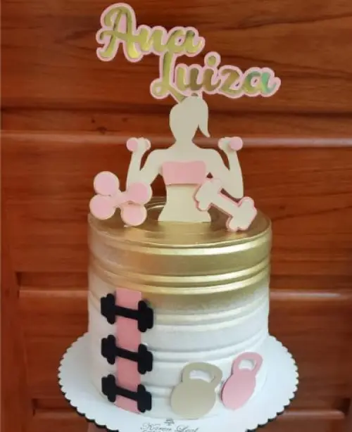 Topo de Bolo Academia 07 Somente Studio