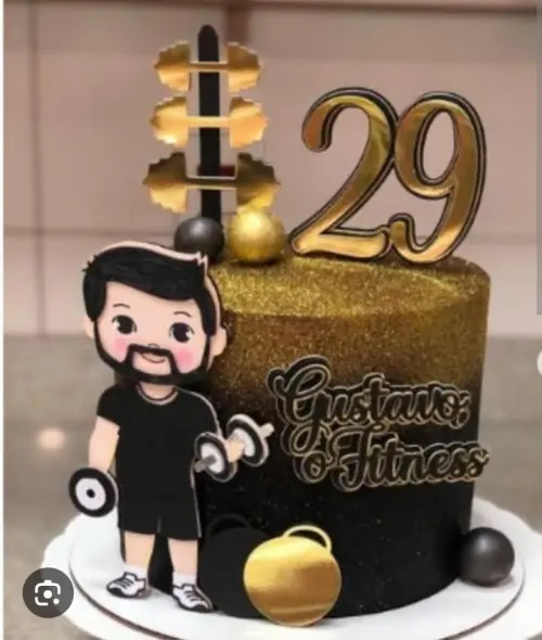 Topo de Bolo Academia 14 Somente Studio