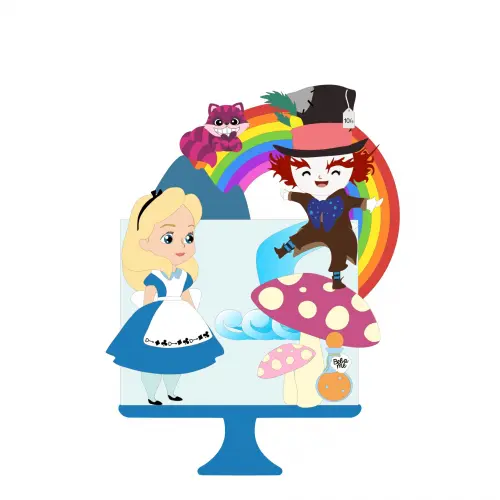 Topo de Bolo Alice 08 Somente Studio