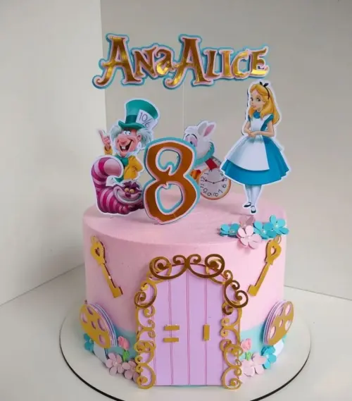 Topo de Bolo Alice 09 Somente Studio