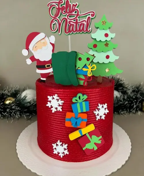 Topo de Bolo Natal 080 Somente Studio