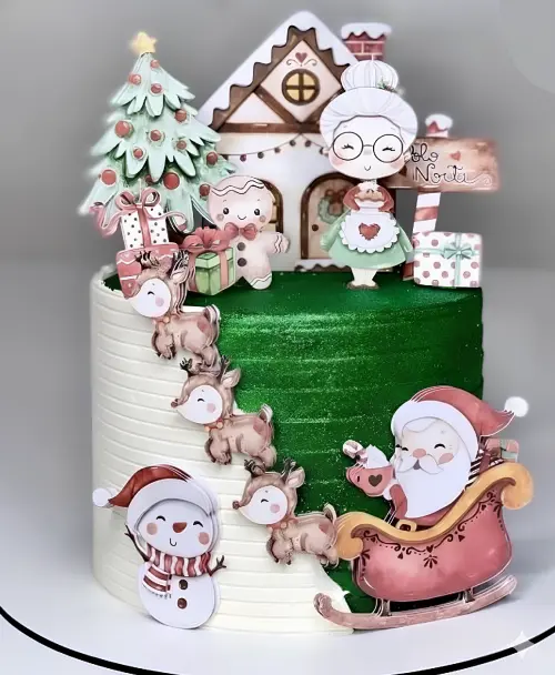 Topo de Bolo Natal 089 Somente Studio