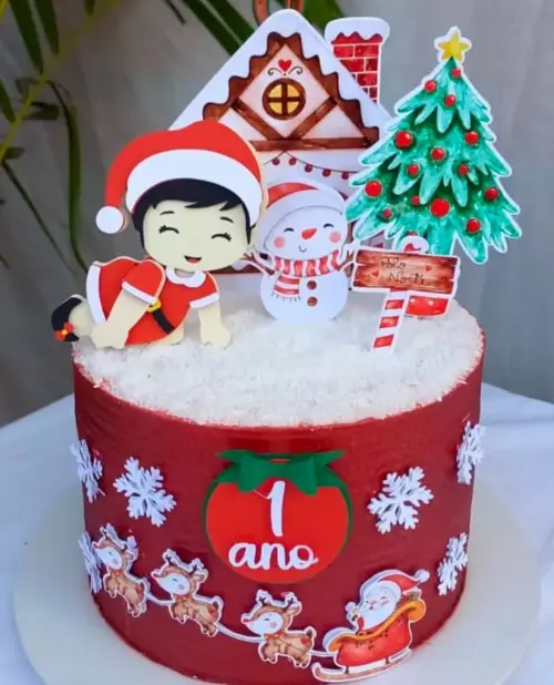 Topo de Bolo Natal 090 Somente Studio