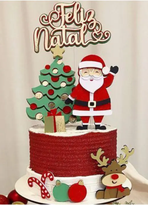 Topo de Bolo Natal 093 Somente Studio