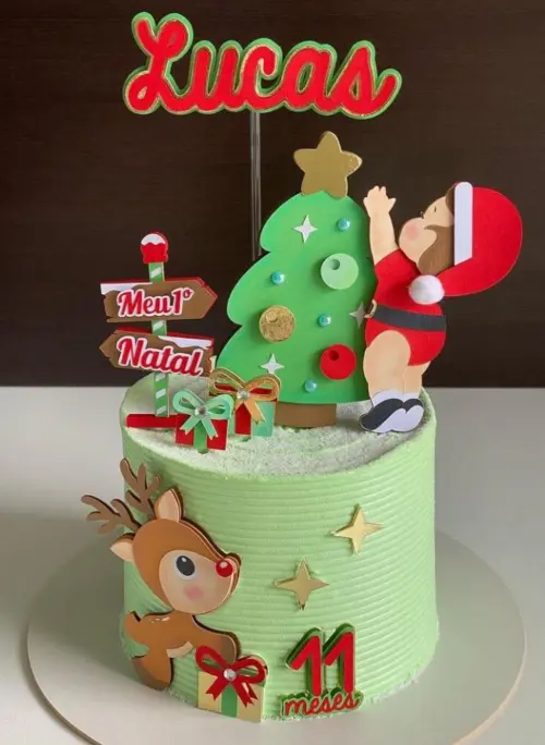 Topo de Bolo Natal 096 Somente Studio