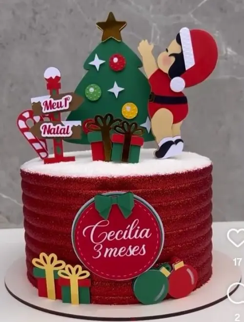 Topo de Bolo Natal 096 Somente Studio