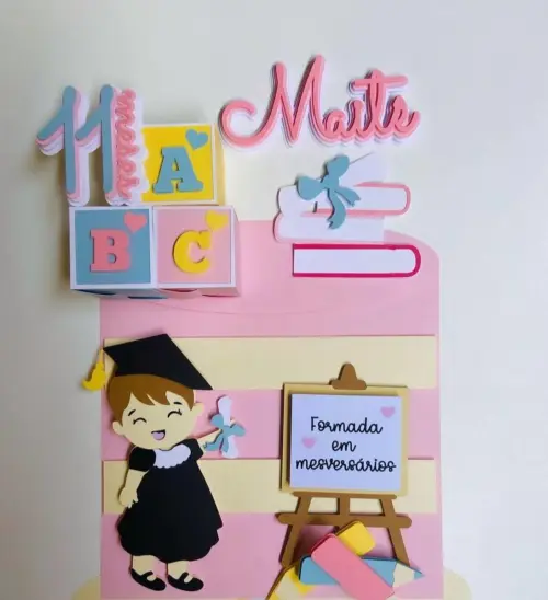 Topo de Bolo Formatura Mesversário 04 Studio/PDF/PNG