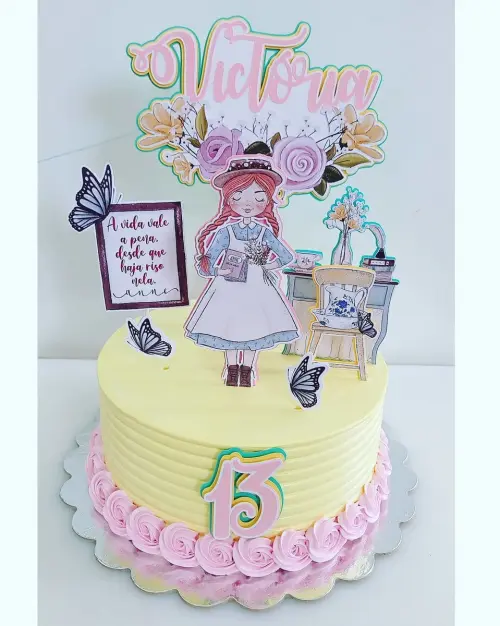 Topo de Bolo Anne com E Somente Studio