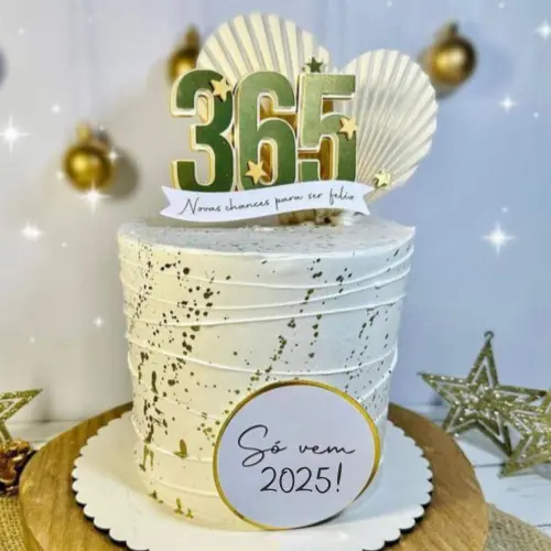 Topo de Bolo Ano Novo 17 Somente Studio