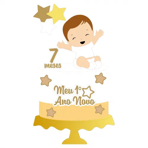 Topo de Bolo Ano Novo 18 Somente Studio