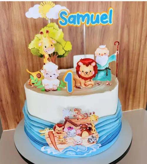 Topo de Bolo Arca de Noé 08 Somente Studio