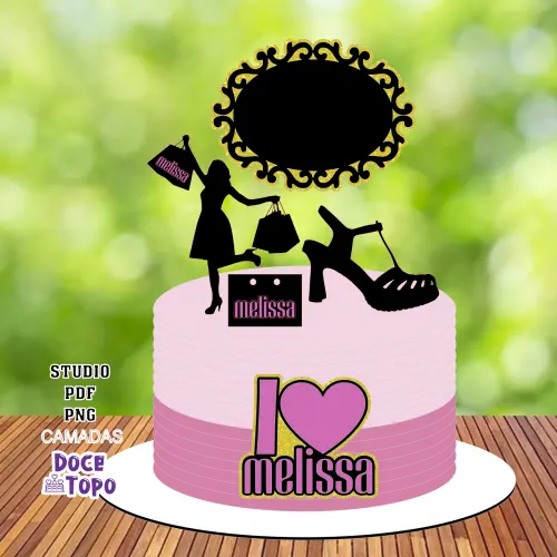 Topo de Bolo Melissa 01 Studio/PDF/PNG