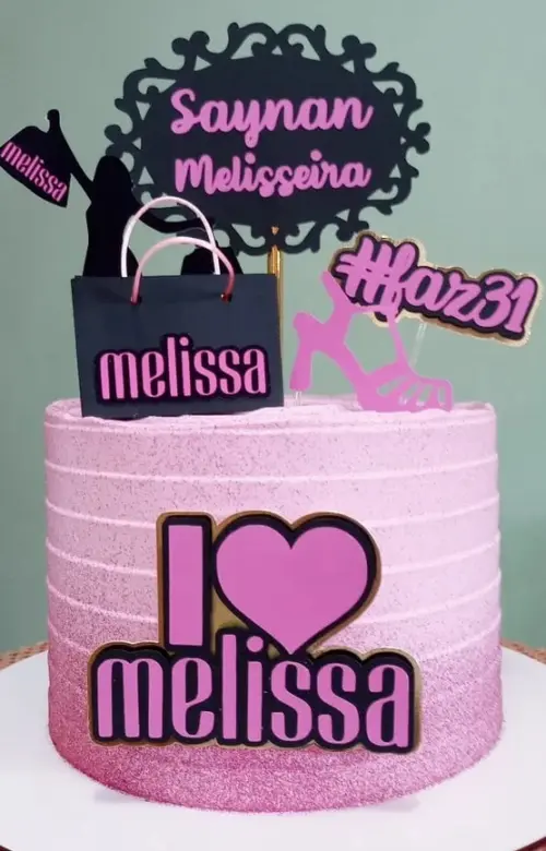 Topo de Bolo Melissa 01 Studio/PDF/PNG