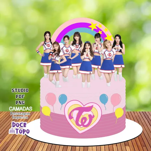 Topo de Bolo Twice 01 Studio/PDF/PNG