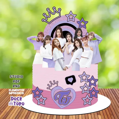 Topo de Bolo Twice 02 Studio/PDF/PNG