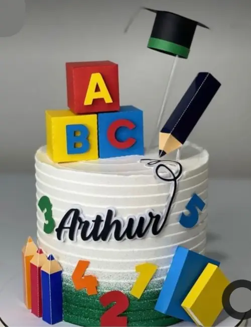 Topo de Bolo Formatura ABC 04 Somente Studio