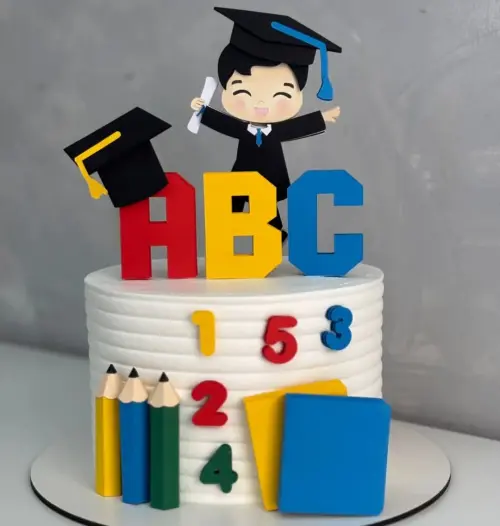 Topo de Bolo Formatura ABC 06 Somente Studio