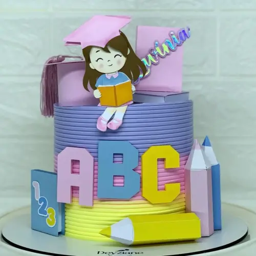 Topo de Bolo Formatura ABC 07 Somente Studio