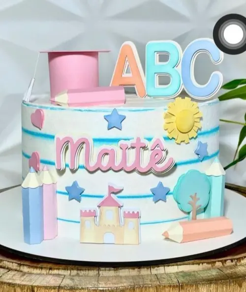 Topo de Bolo Formatura ABC 08 Somente Studio
