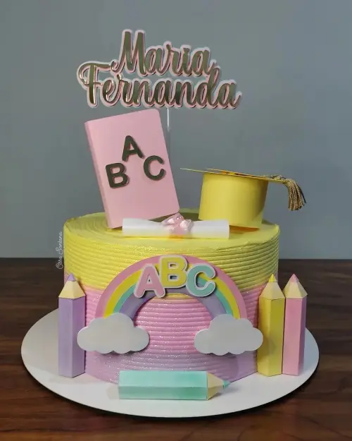 Topo de Bolo Formatura ABC 10 Somente Studio