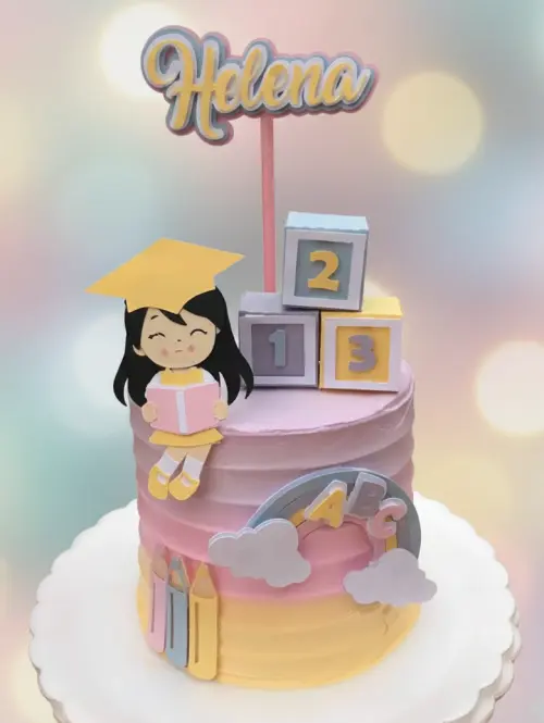 Topo de Bolo Formatura ABC 15 Somente Studio